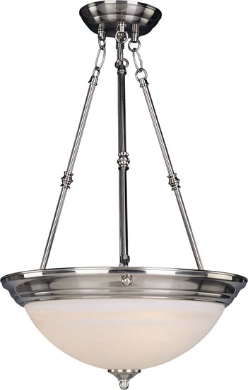 Picture of 100W Essentials - 584x-Invert Bowl Pendant SN 3-lights Marble Glass MB Incandescent 15"x24" 36" Chain