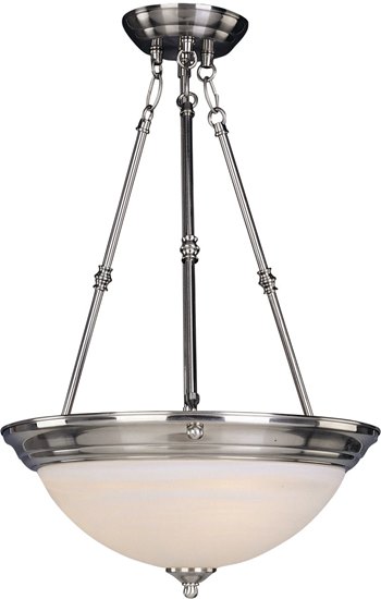 Picture of 100W Essentials - 584x-Invert Bowl Pendant SN 3-lights Marble Glass MB Incandescent 20"x24" 36" Chain