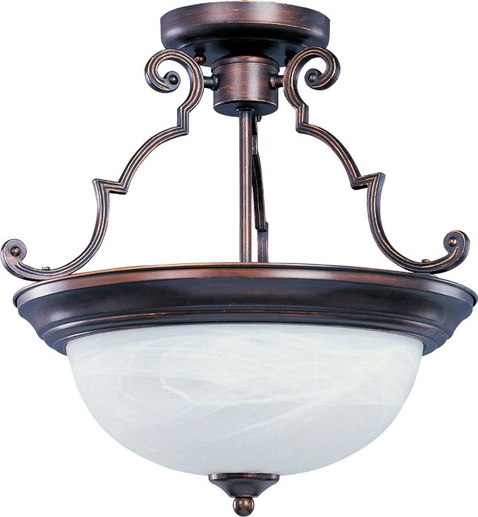 Foto para 100W Essentials - 584x-Semi-Flush Mount OI 2-lights Marble Glass MB Incandescent 