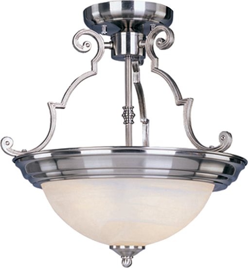 Picture of 100W Essentials - 584x-Semi-Flush Mount SN 3-lights Marble Glass MB Incandescent 