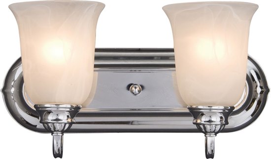 Foto para 100W Essentials - 713x-Bath Vanity PC 2-lights Marble Glass MB Incandescent 