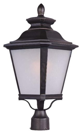 Foto para 100W Knoxville 1-Light Outdoor Pole/Post Lantern BZ Frosted Seedy MB 11"x23" 