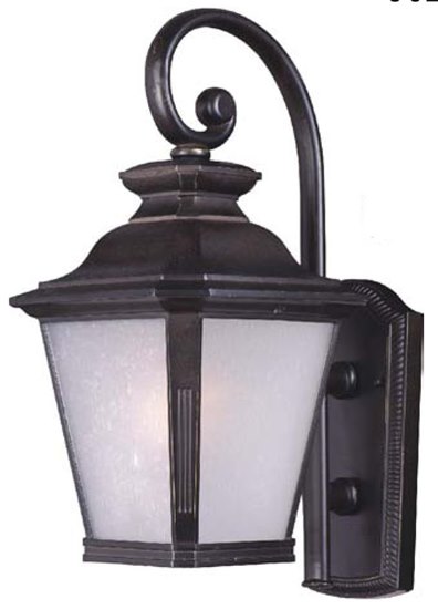 Picture of 100W Knoxville 1-Light Outdoor Wall Lantern BZ Frosted Seedy MB 9"x18.5" 