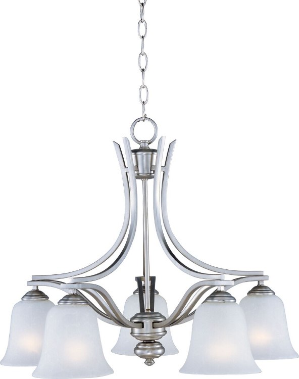 Foto para 100W Madera 5-Light Chandelier SS Ice Glass MB Incandescent 25"x20" 36" Chain