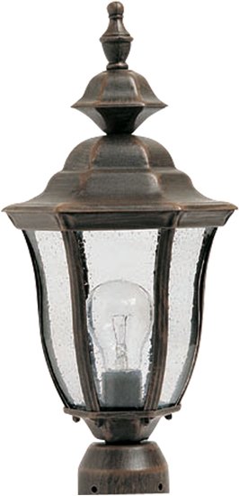 Picture of 100W Madrona Cast 1-Light Outdoor Pole/Post Lantern RP Seedy Glass MB Incandescent 6-Min