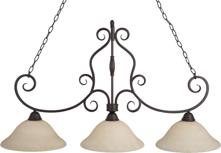 Foto para 100W Manor 3-Light Pendant OI Frosted Ivory Glass MB Incandescent (CAN 7.25"x4.5"x1.5")36" Chain