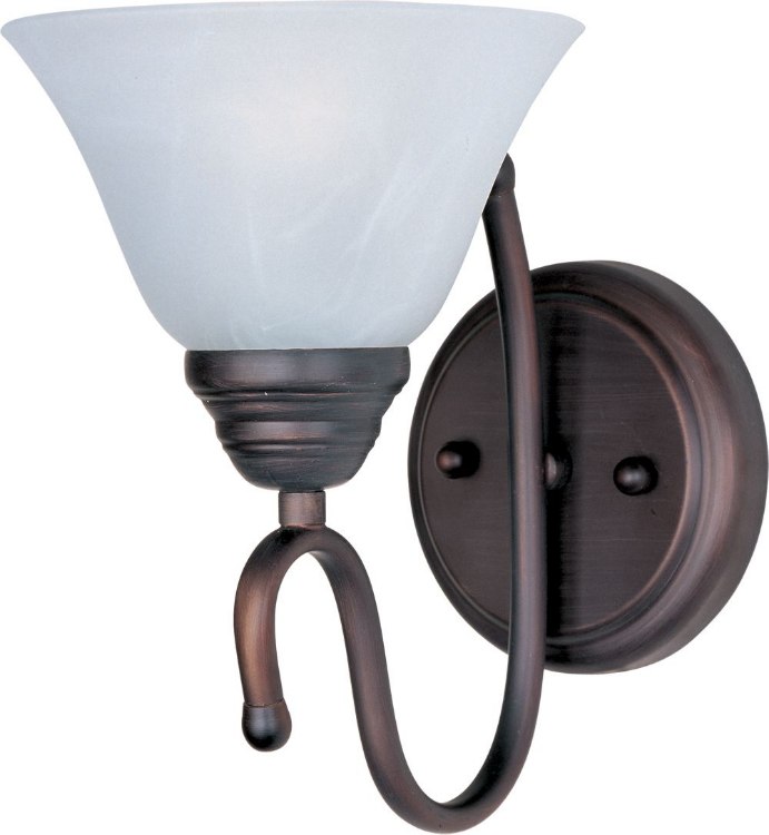 Foto para 100W Newport 1-Light Wall Sconce OI Marble Glass MB Incandescent 