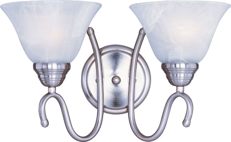 Foto para 100W Newport 2-Light Bath Vanity SN Marble Glass MB Incandescent 