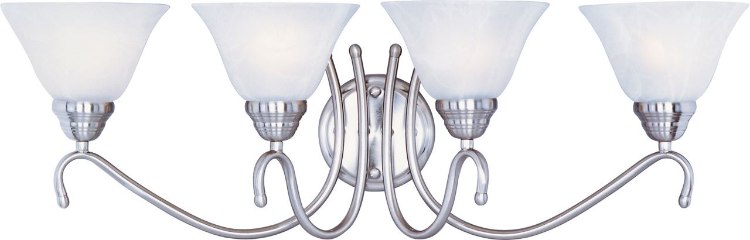 Foto para 100W Newport 4-Light Bath Vanity SN Marble Glass MB Incandescent 