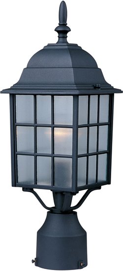 Picture of 100W North Church 1-Light Outdoor Pole/Post Lantern BK Clear Glass MB Incandescent 6-Min