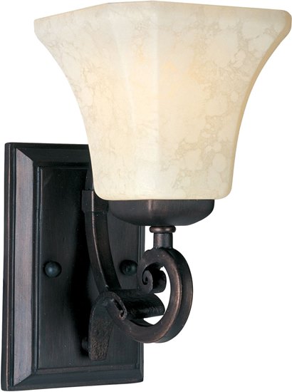Picture of 100W Oak Harbor 1-Light Wall Sconce RB Frost Lichen Glass MB Incandescent 