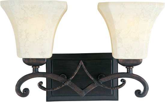 Picture of 100W Oak Harbor 2-Light Bath Vanity RB Frost Lichen Glass MB Incandescent 