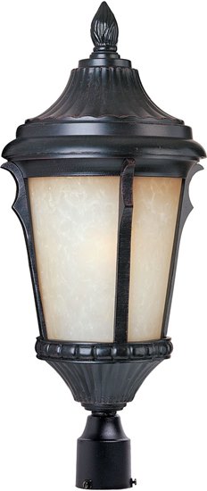 Picture of 100W Odessa Cast 1-Light Outdoor Pole/Post Lantern ES Latte Glass MB Incandescent 9"x20.5" 