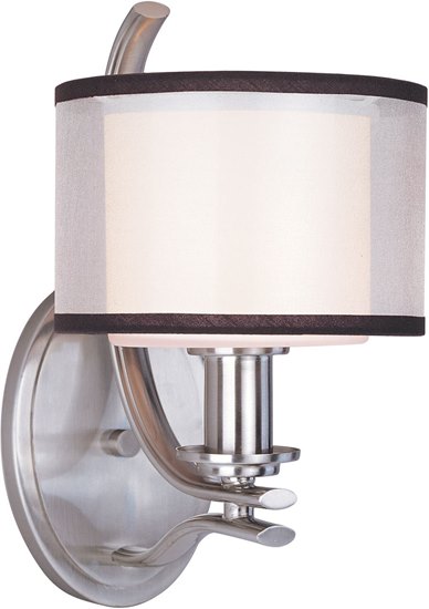 Picture of 100W Orion 1-Light Wall Sconce SN Satin White Glass MB Incandescent 