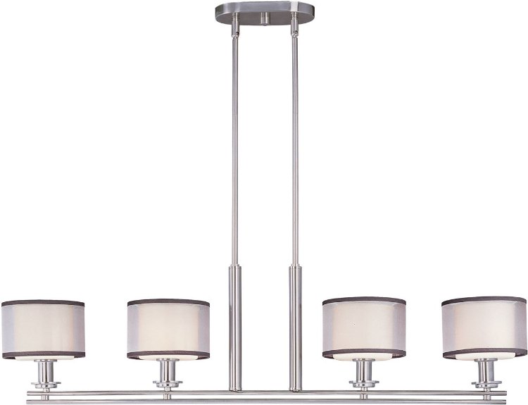 Foto para 100W Orion 4-Light Pendant SN Satin White Glass MB Incandescent (OA HT 57")