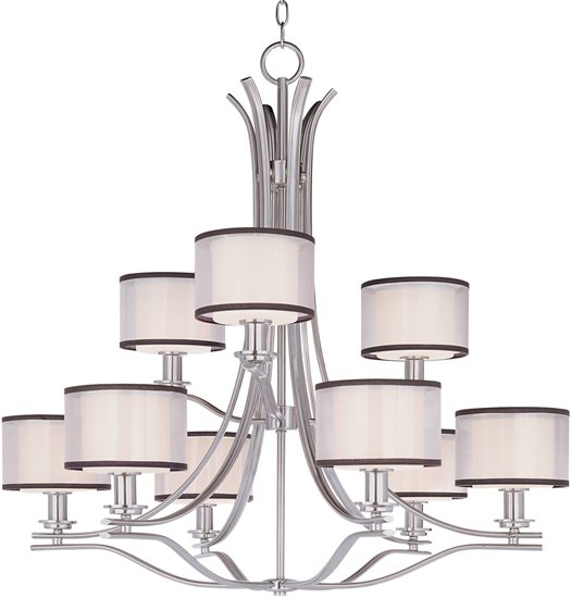 Picture of 100W Orion 9-Light Chandelier SN Satin White Glass MB Incandescent 72" Chain