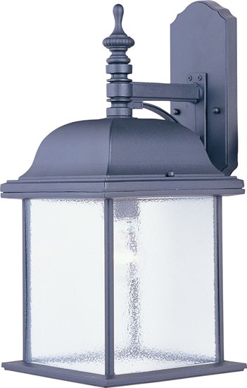 Picture of 100W Senator 1-Light Outdoor Wall Lantern BK Seedy Glass MB Incandescent 4-Min