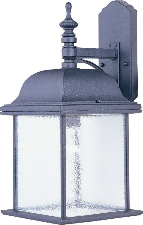 Foto para 100W Senator 1-Light Outdoor Wall Lantern BK Seedy Glass MB Incandescent 4-Min