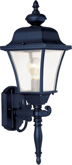 Picture of 100W Senator 1-Light Outdoor Wall Lantern BK Seedy Glass MB Incandescent 7"x22.5" 6-Min