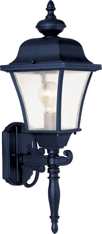 Foto para 100W Senator 1-Light Outdoor Wall Lantern BK Seedy Glass MB Incandescent 7"x22.5" 6-Min