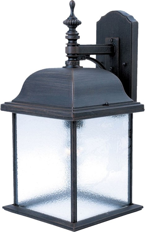 Foto para 100W Senator 1-Light Outdoor Wall Lantern RP Seedy Glass MB Incandescent 4-Min