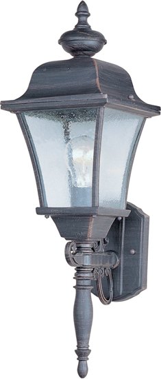 Foto para 100W Senator 1-Light Outdoor Wall Lantern RP Seedy Glass MB Incandescent 7"x22.5" 6-Min