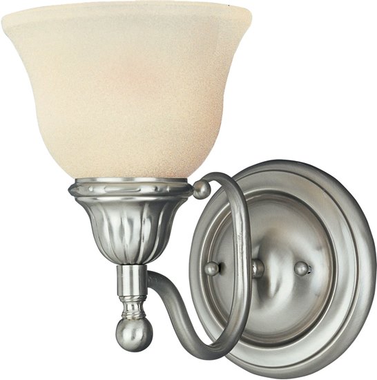 Picture of 100W Soho 1-Light Wall Sconce SN Soft Vanilla Glass MB Incandescent 