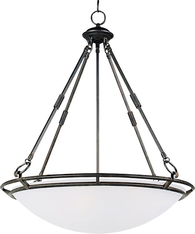 Foto para 100W Stratus 5-Light Pendant BZ Marble Glass MB Incandescent 36" Chain