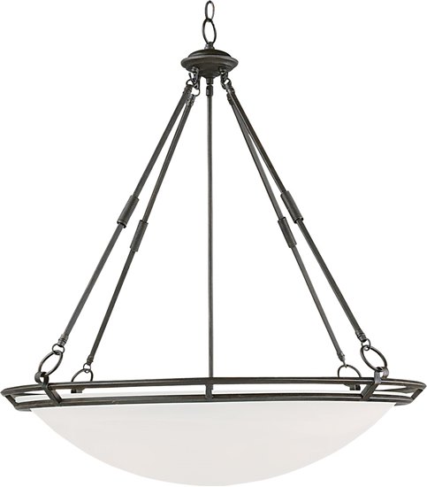 Foto para 100W Stratus 6-Light Pendant BZ Marble Glass MB Incandescent 32"x38.7" 36" Chain