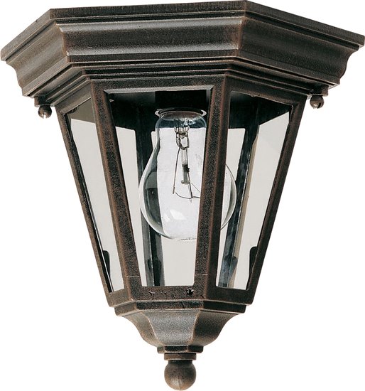 Picture of 100W Westlake Cast 1-Light Outdoor Ceiling Mount RP Clear Glass MB Incandescent 8-Min