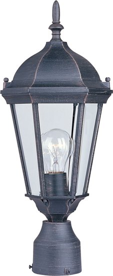 Picture of 100W Westlake Cast 1-Light Outdoor Pole/Post Lantern RP Clear Glass MB Incandescent 6-Min