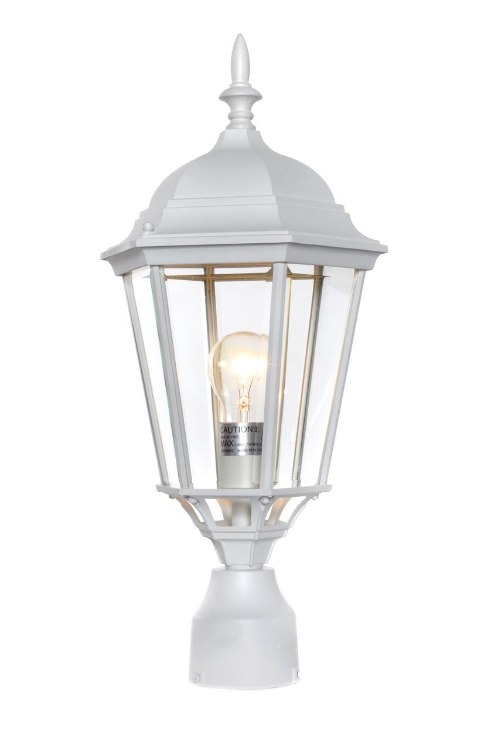 Foto para 100W Westlake Cast 1-Light Outdoor Pole/Post Lantern WT Clear Glass MB Incandescent 4-Min
