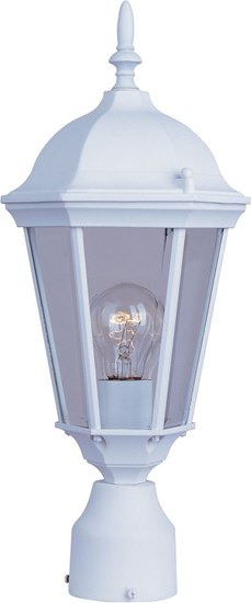 Picture of 100W Westlake Cast 1-Light Outdoor Pole/Post Lantern WT Clear Glass MB Incandescent 6-Min
