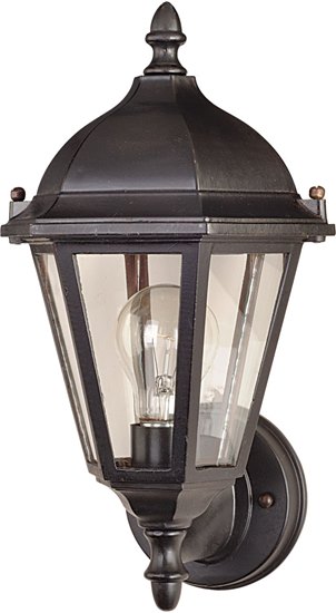 Foto para 100W Westlake Cast 1-Light Outdoor Wall Lantern EB Clear Glass MB Incandescent 8"x15" 6-Min