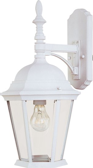 Picture of 100W Westlake Cast 1-Light Outdoor Wall Lantern WT Clear Glass MB Incandescent 9.5"x19" 4-Min