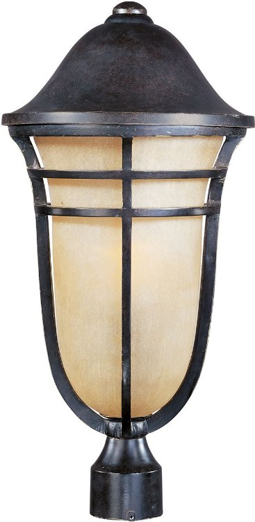 Foto para 100W Westport VX 1-Light Outdoor Pole/Post Lantern AT Mocha Cloud Glass MB Incandescent 