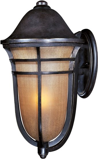 Picture of 100W Westport VX 1-Light Outdoor Wall Lantern AT Mocha Cloud Glass MB Incandescent 13"x25" 