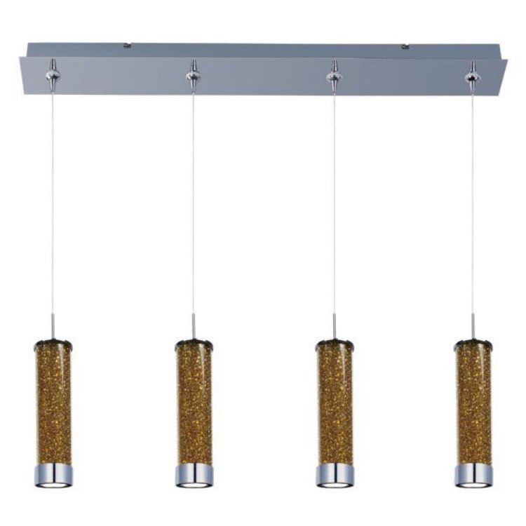 Foto para 11.5W Chroma 4-Light LED RapidJack Pendant and Canopy PC Amber Glass Cree® LED (OA HT 22.5"-142.5") (CAN 34.5"x4.5"x2.5")