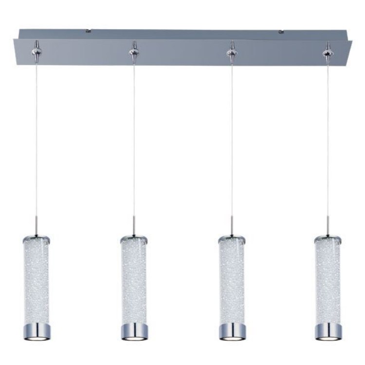 Foto para 11.5W Chroma 4-Light LED RapidJack Pendant and Canopy PC Clear Iridescent Glass Cree® LED (OA HT 22.5"-142.5") (CAN 34.5"x4.5"x2.5")