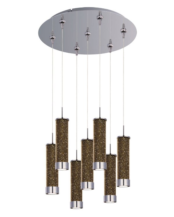 Foto para 11.5W Chroma 7-Light LED RapidJack Pendant and Canopy PC Champagne Glass Cree® LED (OA HT 22.5"-142.5") (CAN 17"x2.5")