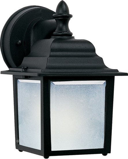 Picture of 13W 1-Light Outdoor Wall Mount BK Frosted Glass GU24 Fluorescent 5.5"x8.5" 6-Min