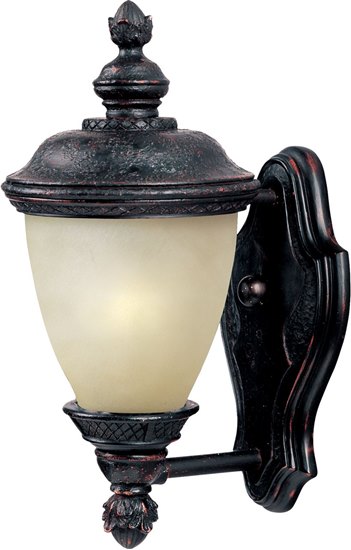 Picture of 13W Carriage House EE 1-Light Outdoor Wall Lantern OB Mocha Glass GU24 Fluorescent 6"x12.5" 