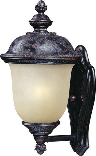 Picture of 13W Carriage House EE 1-Light Outdoor Wall Lantern OB Mocha Glass GU24 Fluorescent 9"x16" 