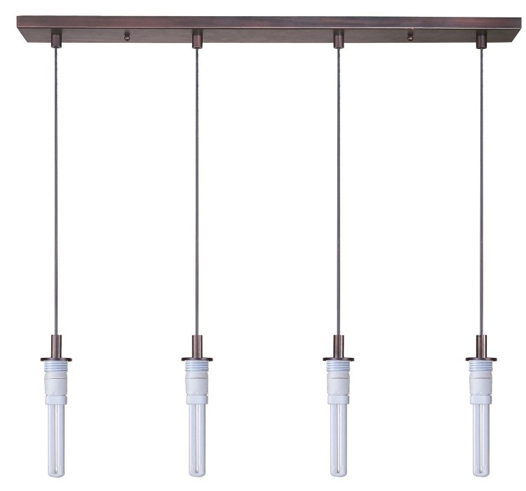Foto para 13W Carte 4-light Pendant Frame BZ G24q- 1 Quad T4 CFL Fluorescent (OA HT 24"-60") 4-Min