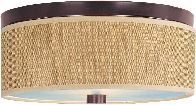 Foto para 13W Elements 3-Light Flush Mount OI Natural Fiber GU24 Fluorescent 