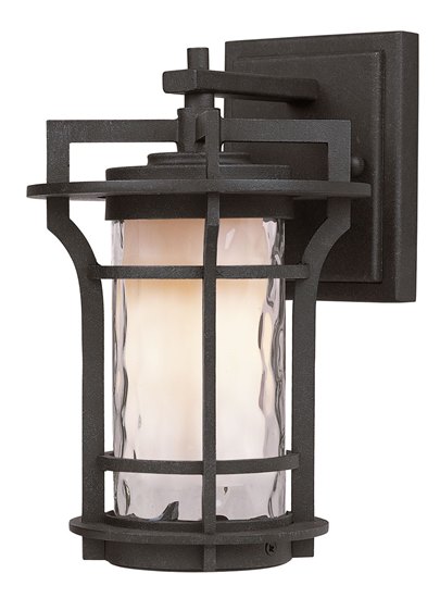 Foto para 13W Oakville EE 1-Light Outdoor Wall Lantern BO Water Glass GU24 6.25"x9.5" 