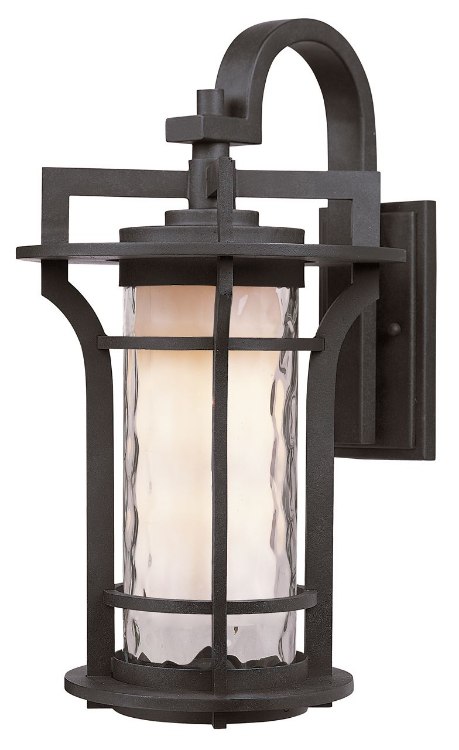 Foto para 13W Oakville EE 1-Light Outdoor Wall Lantern BO Water Glass GU24 8"x14.25" 
