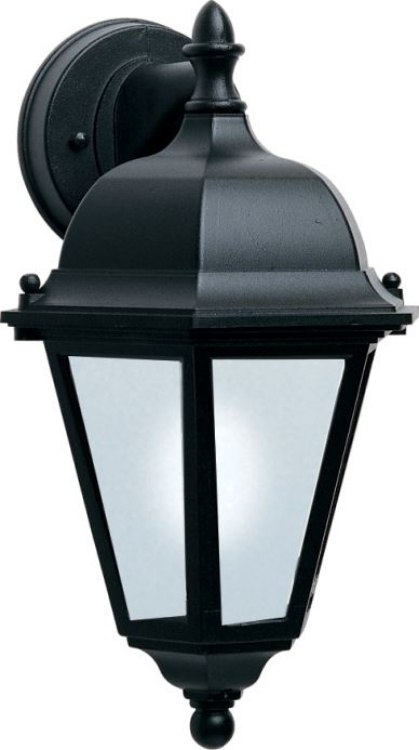 Foto para 13W Westlake EE 1-Light Outdoor Wall Lantern BK Frosted Glass GU24 Fluorescent 8"x15" 6-Min