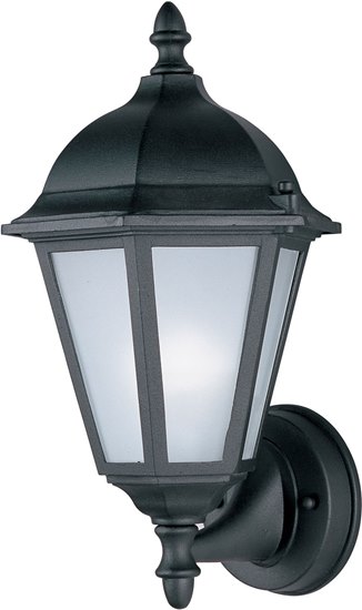 Picture of 13W Westlake EE 1-Light Outdoor Wall Lantern BK Frosted Glass GU24 Fluorescent 8"x15" 6-Min