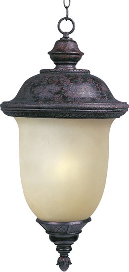 Picture of 18W Carriage House EE 1-Light Outdoor Hanging Lantern OB Mocha Glass GU24 Fluorescent 72" Chain